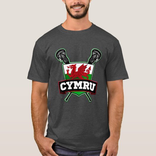 ウェールズCymruラクロスロゴ Tシャツ (正面)