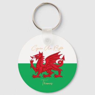 ウェールズFor Ever Welsh Dragon Monogram Name文字 キーホルダー