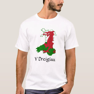 ウェールズTシャツのYドレイジョー国旗の地図 Tシャツ