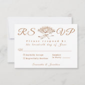 ウェー伝統的ビクトリアンディングRSVPカード 出欠カード (正面)