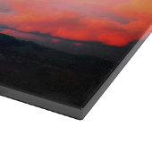 ウェー威厳のあるズの日没、テキストの追加 カッティングボード (角)