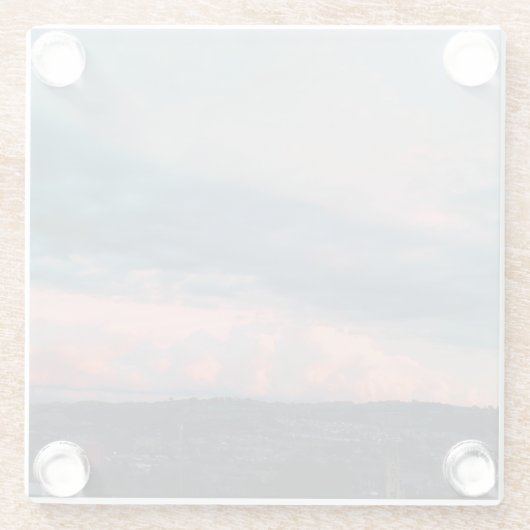 ウェー威厳のあるルスの夕日 ガラスコースター (裏面)