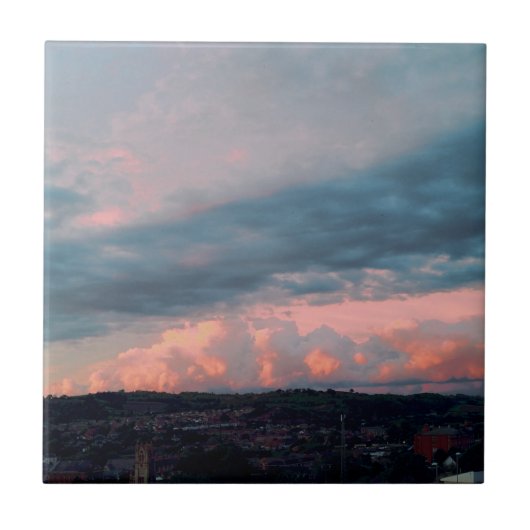 ウェー威厳のあるルスの夕日 タイル (正面)