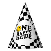 ウェー市松模様にイロ名門私立校風のスマイルワンハッピードド パーティーハット (正面)