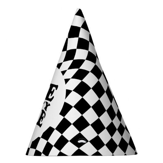 ウェー市松模様にイロ名門私立校風のスマイルワンハッピードド パーティーハット (右)