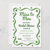 ウェー恋しく思ブ・ラッキーグリーン・ブライダルシャワー夫人へ 招待状 (正面)