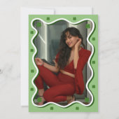 ウェー恋しく思ブ・ラッキーグリーン・ブライダルシャワー夫人へ 招待状 (裏面)