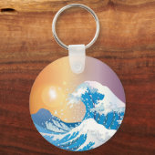 ウェー日本のブアートサンセット海 キーホルダー (正面)