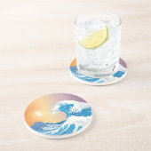 ウェー日本のブアートサンセット海 コースター (側面)