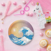 ウェー日本のブアートサンセット海 ペーパープレート (パーティー)