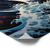 ウェー日本のブアートポスター – 穏やかな海波と ポスター (角)