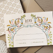 ウェー王室のビクトリアンディングRSVPヴィンテージ花模様 招待状