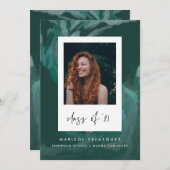 ウェー絵を描ブ・グリーンの卒業発表 招待状 (正面/裏面)