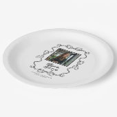 ウェー縁どブ黒弓フォト卒業パーティー ペーパープレート (アングル)