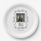 ウェー縁どブ黒弓フォト卒業パーティー ペーパープレート (正面)