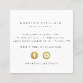 ウェ日本のーブパターンネイビーブルー スクエア名刺 (裏面)