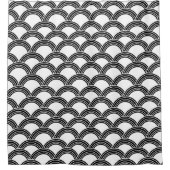 ウェ日本のーブブラック&ホワイトグラム1 シャワーカーテン (正面)