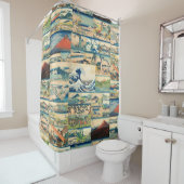 ウェ素晴らしーブ北斎山富士日本のプリント シャワーカーテン (インサイチュ)