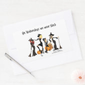 ウェ衣服ブラック 長方形シール (封筒)