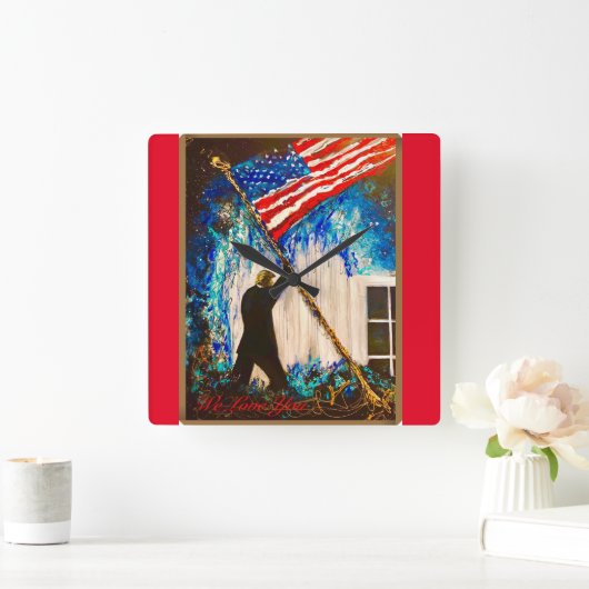 ウェ·ラブ·トランプ·クロック スクエア壁時計 (ホーム)