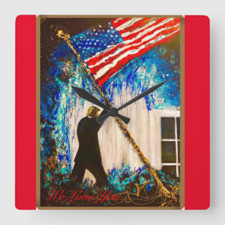 ウェ·ラブ·トランプ·クロック スクエア壁時計