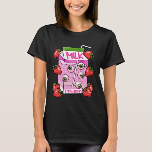 ウエアコア日本の美的ストロベリーミルクボックスE Tシャツ (正面)