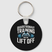 ウエイおもしろいトリフティングボディビルジムフィットネスアストロ キーホルダー (正面)