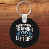 ウエイおもしろいトリフティングボディビルジムフィットネスアストロ キーホルダー (正面)