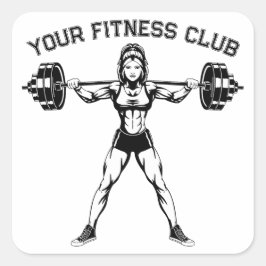 ウエイカスタムトリフタアート付きフィットネスクラブデザイン スクエアシール