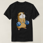 ウエイトおもしろいリフティングフィットネスジムギニアピグ Tシャツ (デザイン正面)