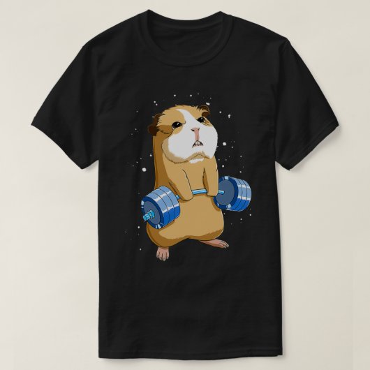 ウエイトおもしろいリフティングフィットネスジムギニアピグ Tシャツ (デザイン正面)