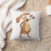 ウエイトお洒落を持ち上げるかわいい茶色の犬 クッション (ブランケット)