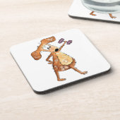 ウエイトお洒落を持ち上げるかわいい茶色の犬 コースター (左側)