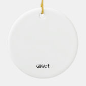 ウエイトお洒落を持ち上げるかわいい茶色の犬 セラミックオーナメント (裏面)