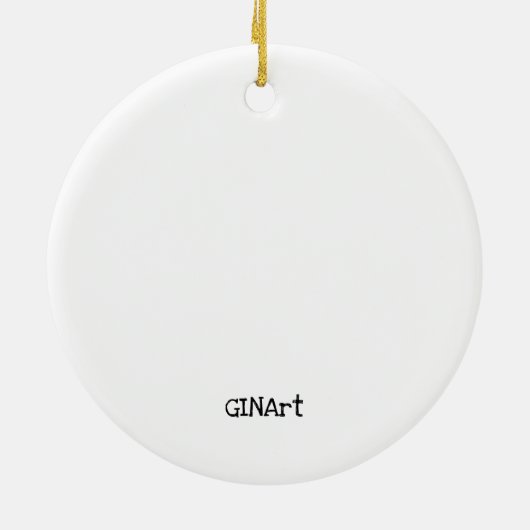 ウエイトお洒落を持ち上げるかわいい茶色の犬 セラミックオーナメント (裏面)