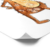 ウエイトお洒落を持ち上げるかわいい茶色の犬 ポスター (角)