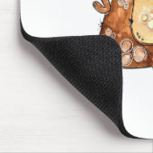 ウエイトお洒落を持ち上げるかわいい茶色の犬 マウスパッド (コーナー)