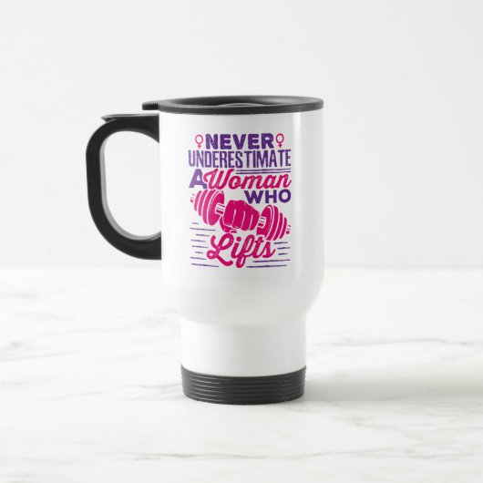 ウエイトを持ち上げる女性をナメないで Mug トラベルマグ (左)