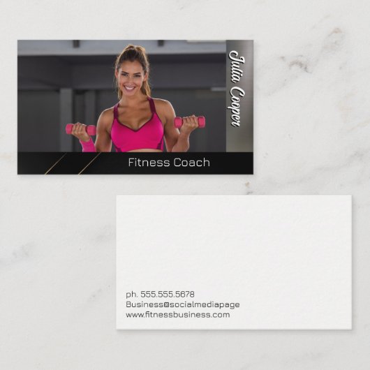 ウエイトを持ち上げる運動選手 | フィットネス 名刺 (正面/裏面)