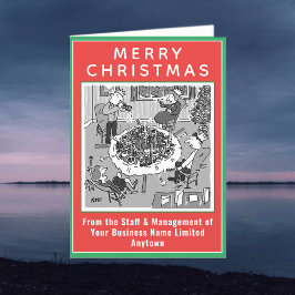 ウエイトクリスマスカードの下でディナーテーブルが崩壊 シーズンカード