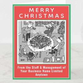 ウエイトクリスマスカードの下でディナーテーブルが崩壊 シーズンカード