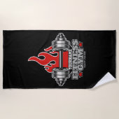 ウエイトパーソナライズされたリフティングダンベルフィットネスジムT ビーチタオル (正面)