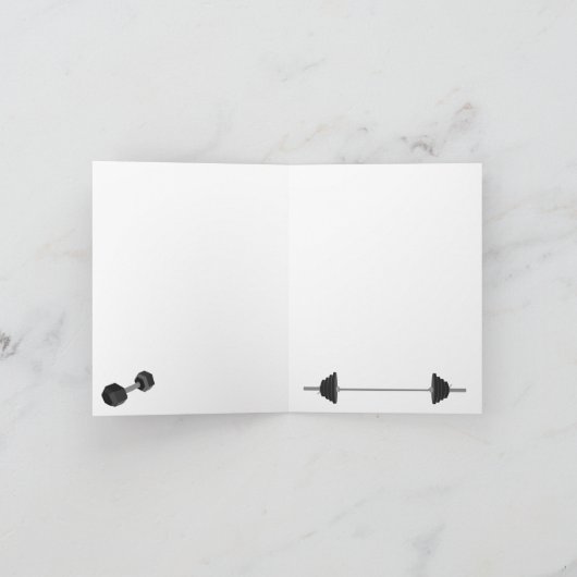 ウエイトプレートトレーニングフィットネスジム誕生日 カード (内部)