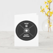 ウエイトプレートトレーニングフィットネスジム誕生日 カード (黄色い花)