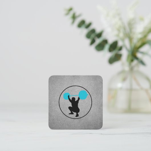 ウエイトリフターパーソナルトレーナー スクエア名刺 (スタンド正面)