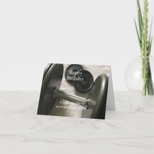 ウエイトリフター感動的誕生日 カード (正面)