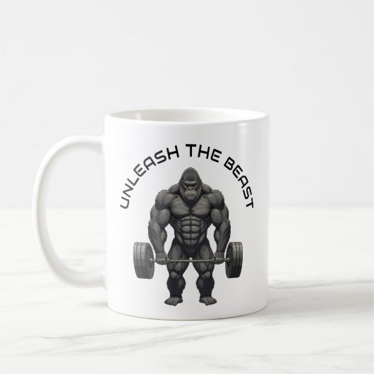 ウエイトリフティングゴリラ コーヒーマグカップ (左)