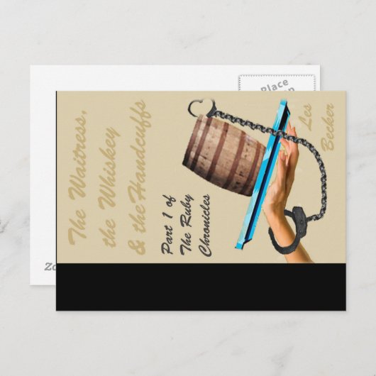 「ウエイトレスとウイスキーと手錠」カバー ポストカード (正面/裏面)