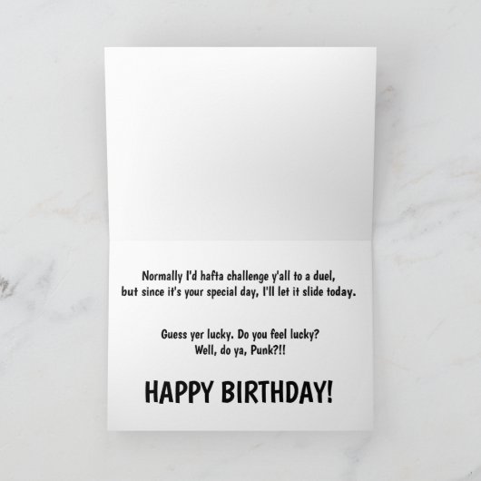 ウエスおもしろいタンカウボーイ誕生日カード シーズンカード (内部)