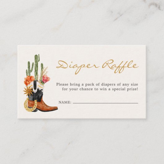 ウエスタンおむつラッフル エンクロージャーカード (正面)